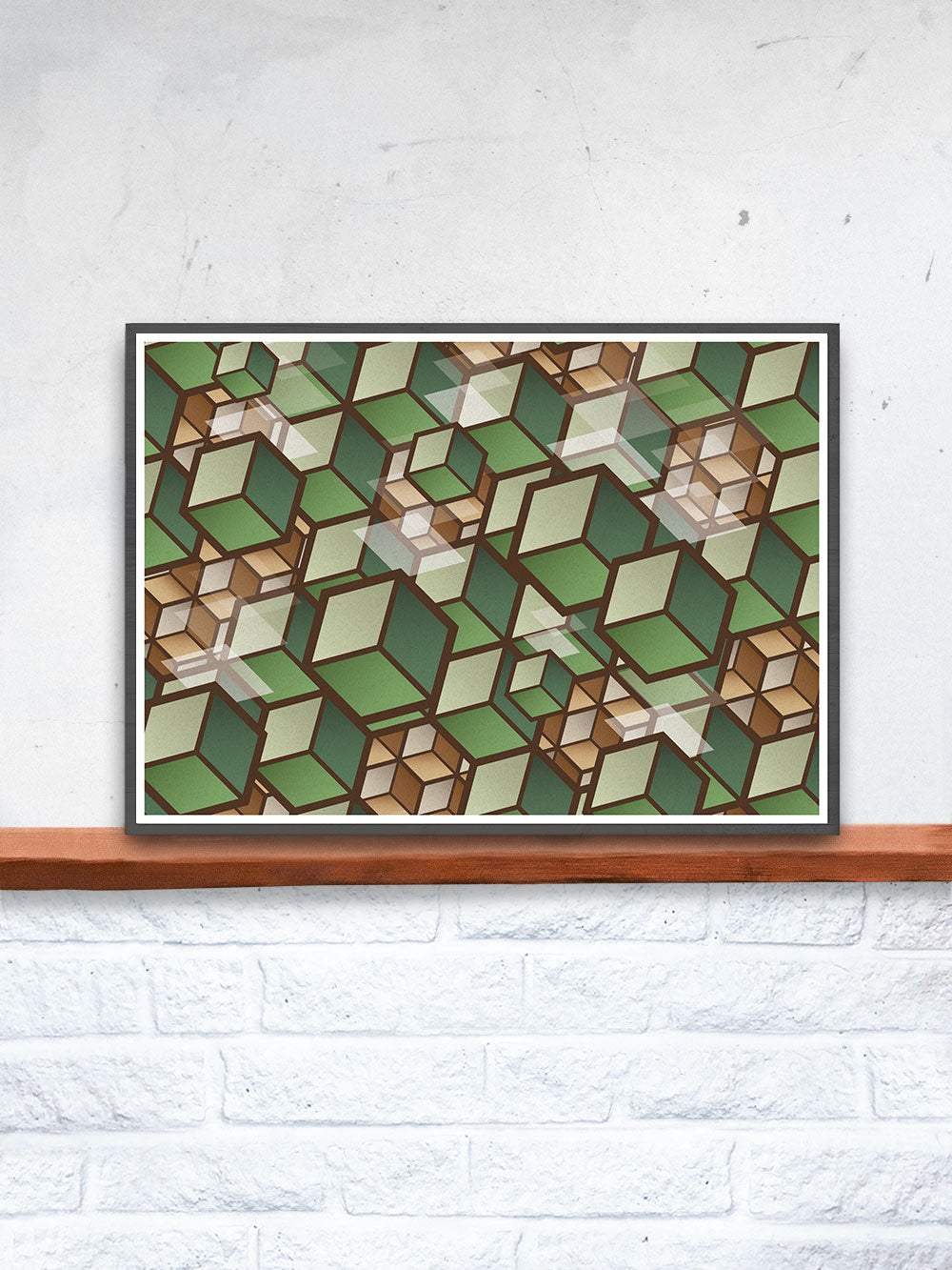 Woodland Cubes 3D Wall Art Print