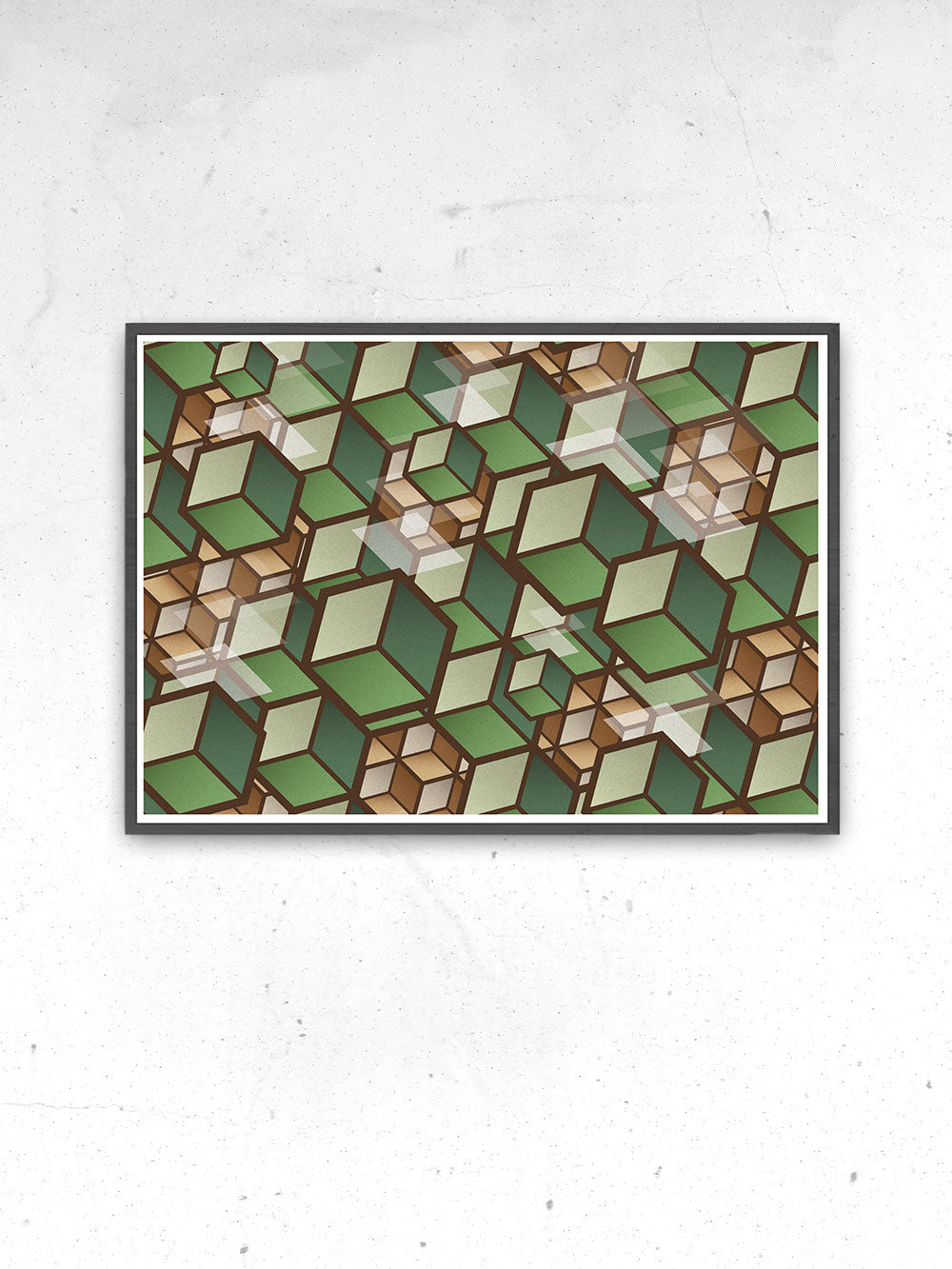 Woodland Cubes 3D Wall Art Print