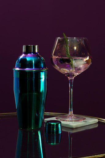 Frosted Deco Set of 2 Gin Glasses in Soft Pink