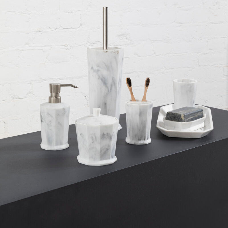 Grey Bathroom Tumbler for Sink and Storage