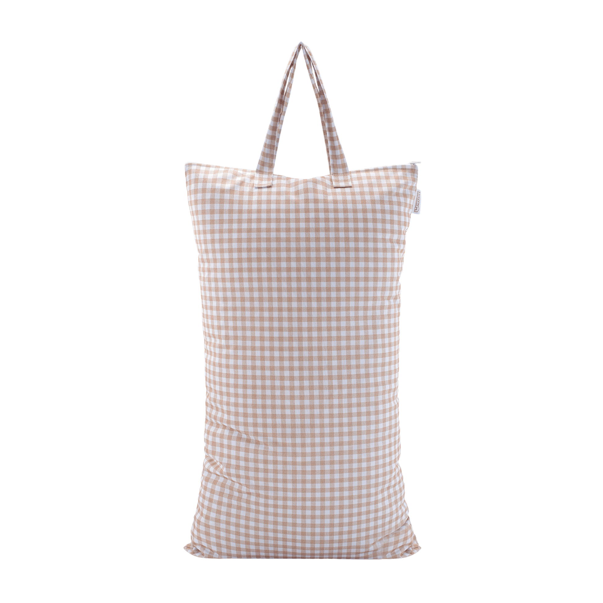 XL Wet Bag Reusable Cloth Nappy Pail in Gingham Taupe