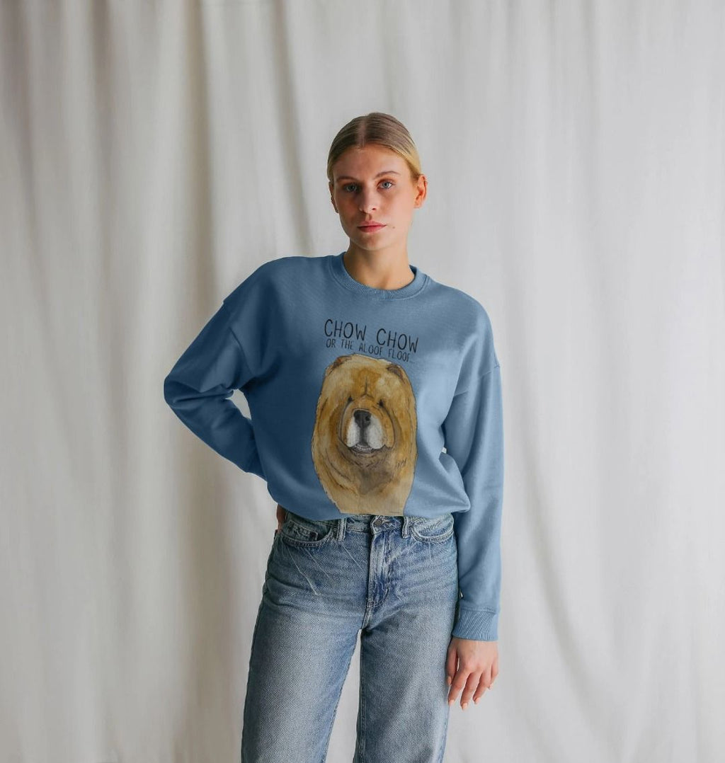 Red Chow Chow Oversized Sweatshirt for Women