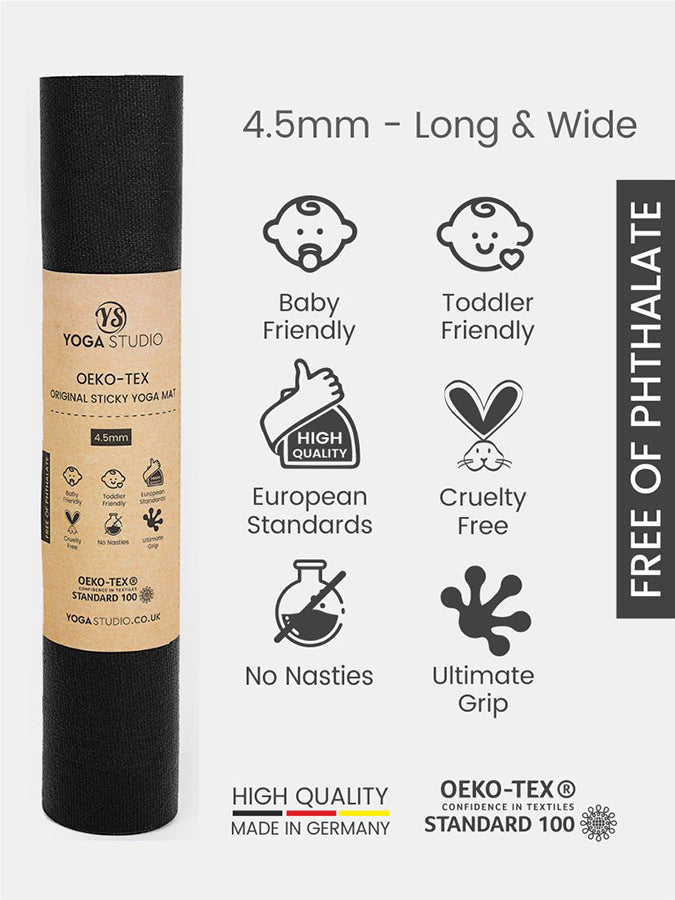 Long and Wide Yoga Mat 4.5mm Non-Slip Cushioned