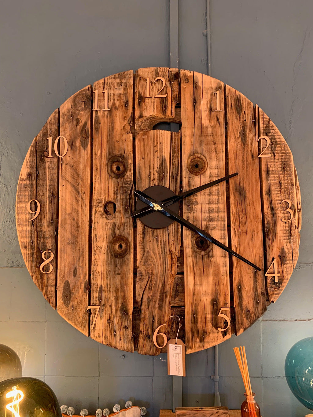 XXL Reclaimed Cable Reel Wall Clock