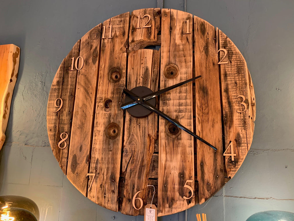 XXL Reclaimed Cable Reel Wall Clock