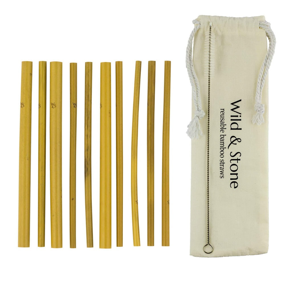 Reusable Bamboo Drinking Straws 10 Pack