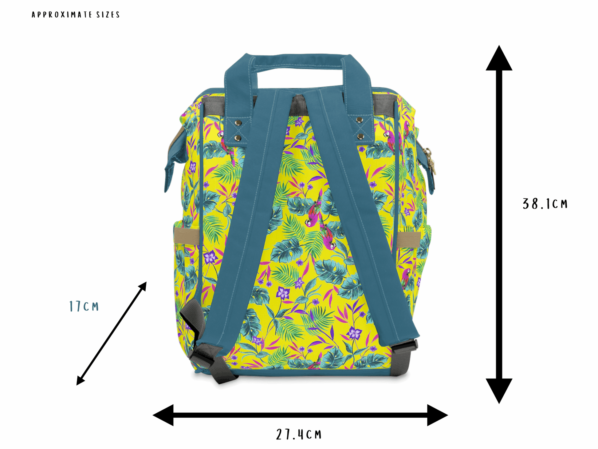 Yellow Tropical Baby Changing Bag Backpack