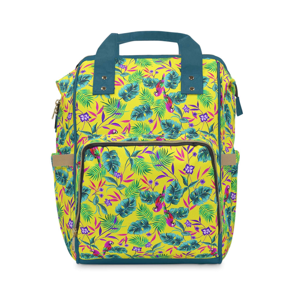 Yellow Tropical Baby Changing Bag Backpack