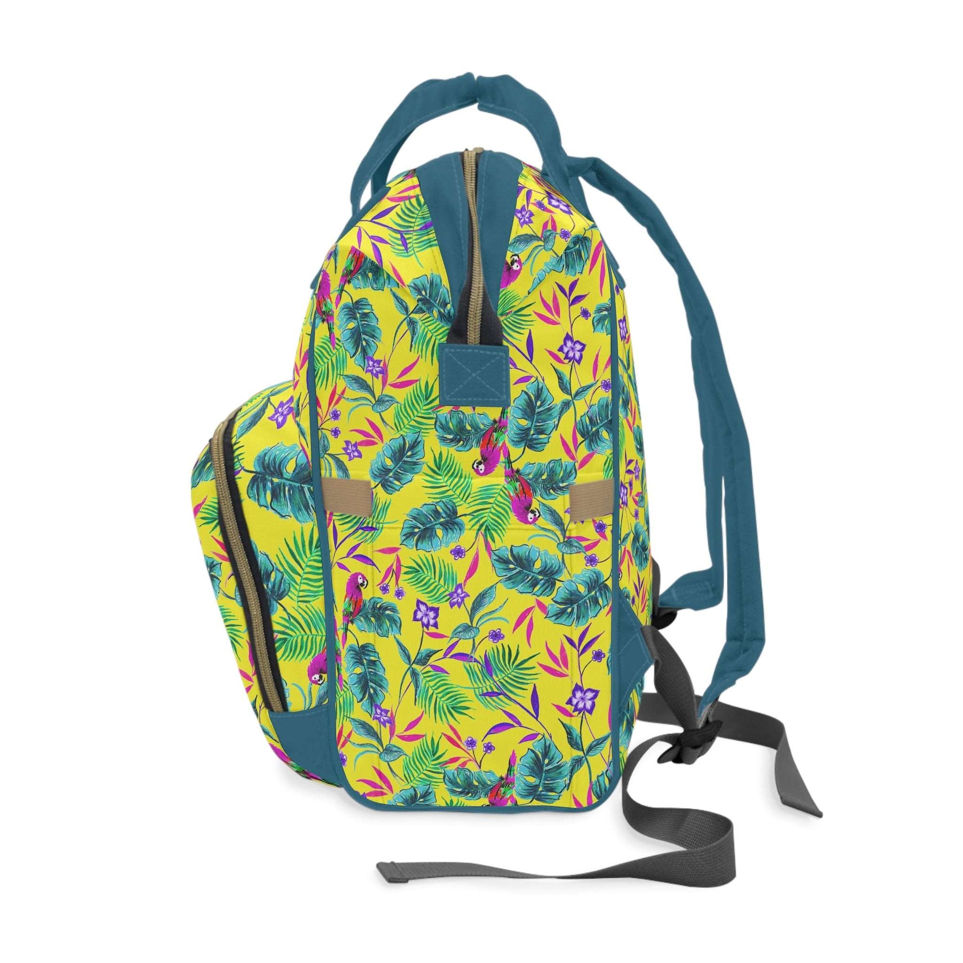 Yellow Tropical Baby Changing Bag Backpack