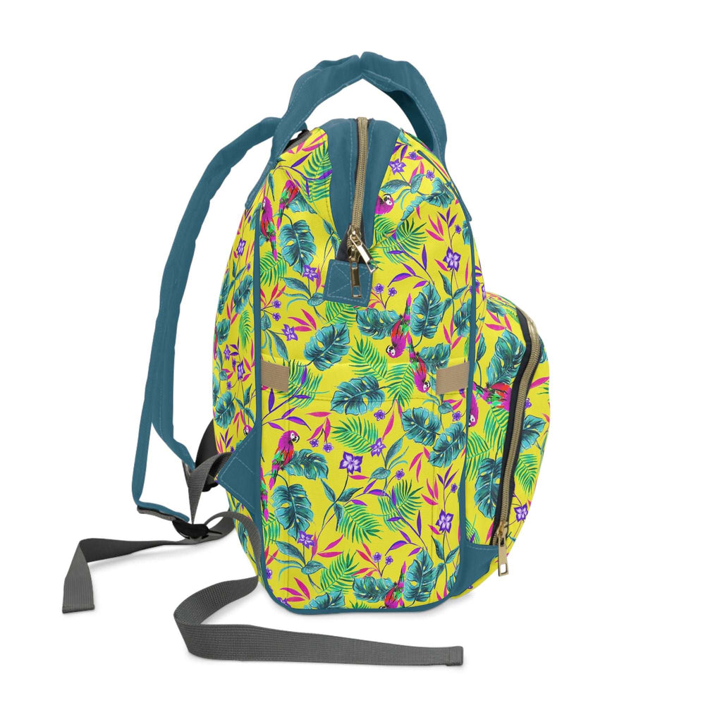 Yellow Tropical Baby Changing Bag Backpack