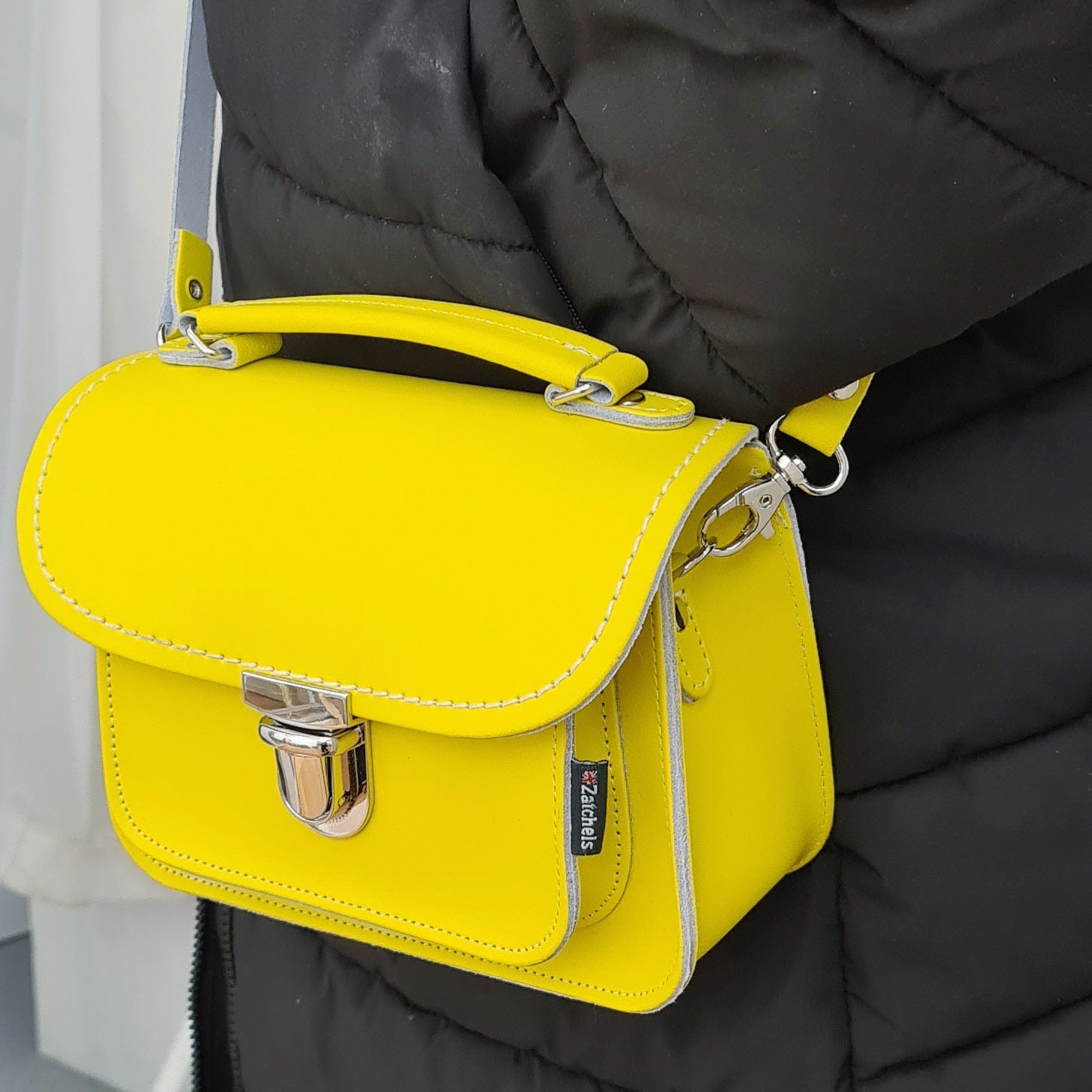 Luna Handmade Leather Bag in Daffodil Yellow