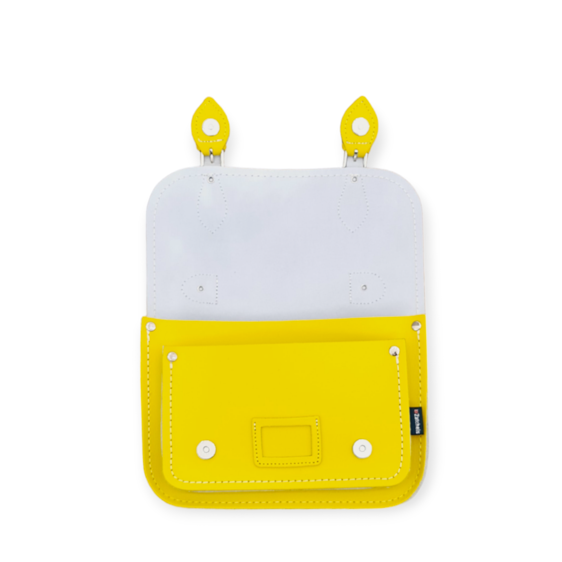 Pastel Daffodil Yellow Leather Midi Satchel