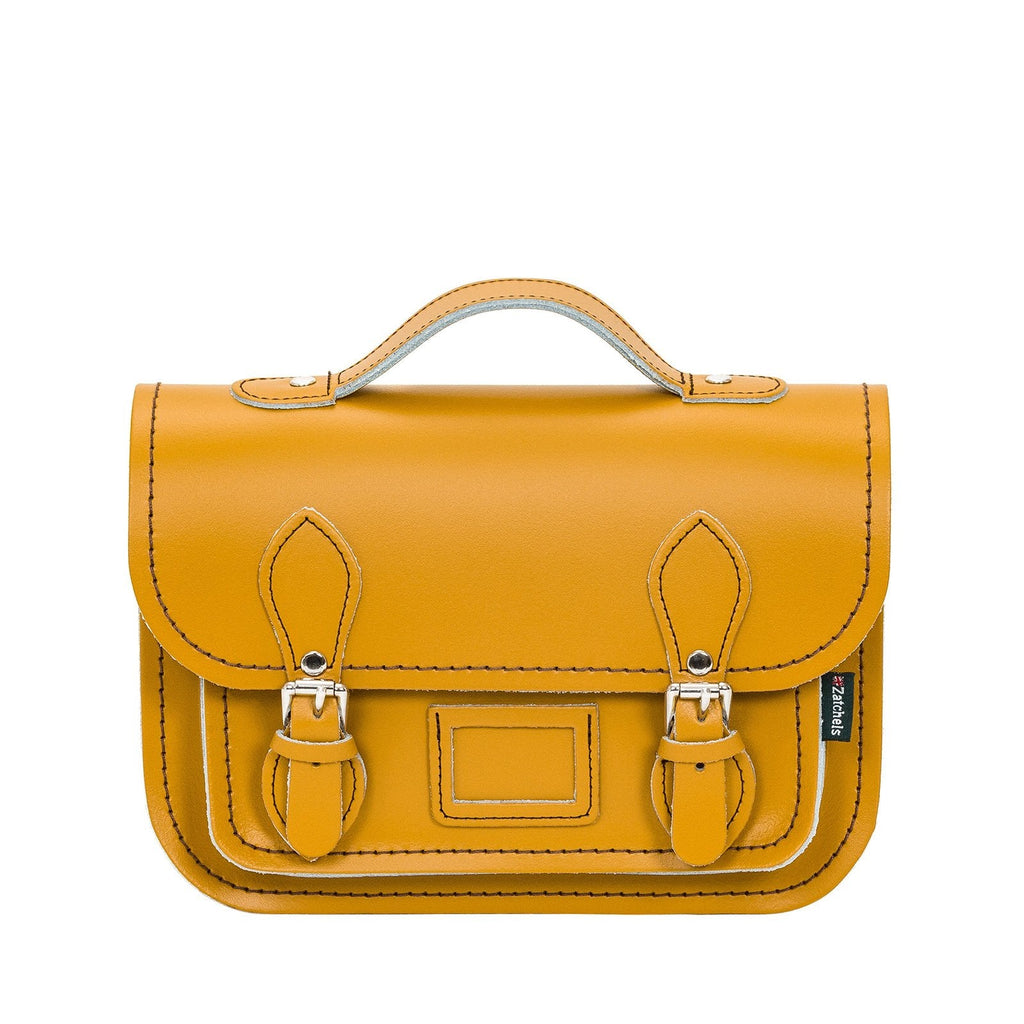 Yellow Ochre Leather Midi Satchel