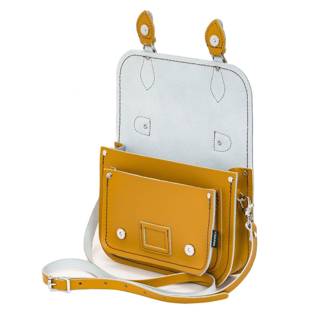 Yellow Ochre Leather Midi Satchel