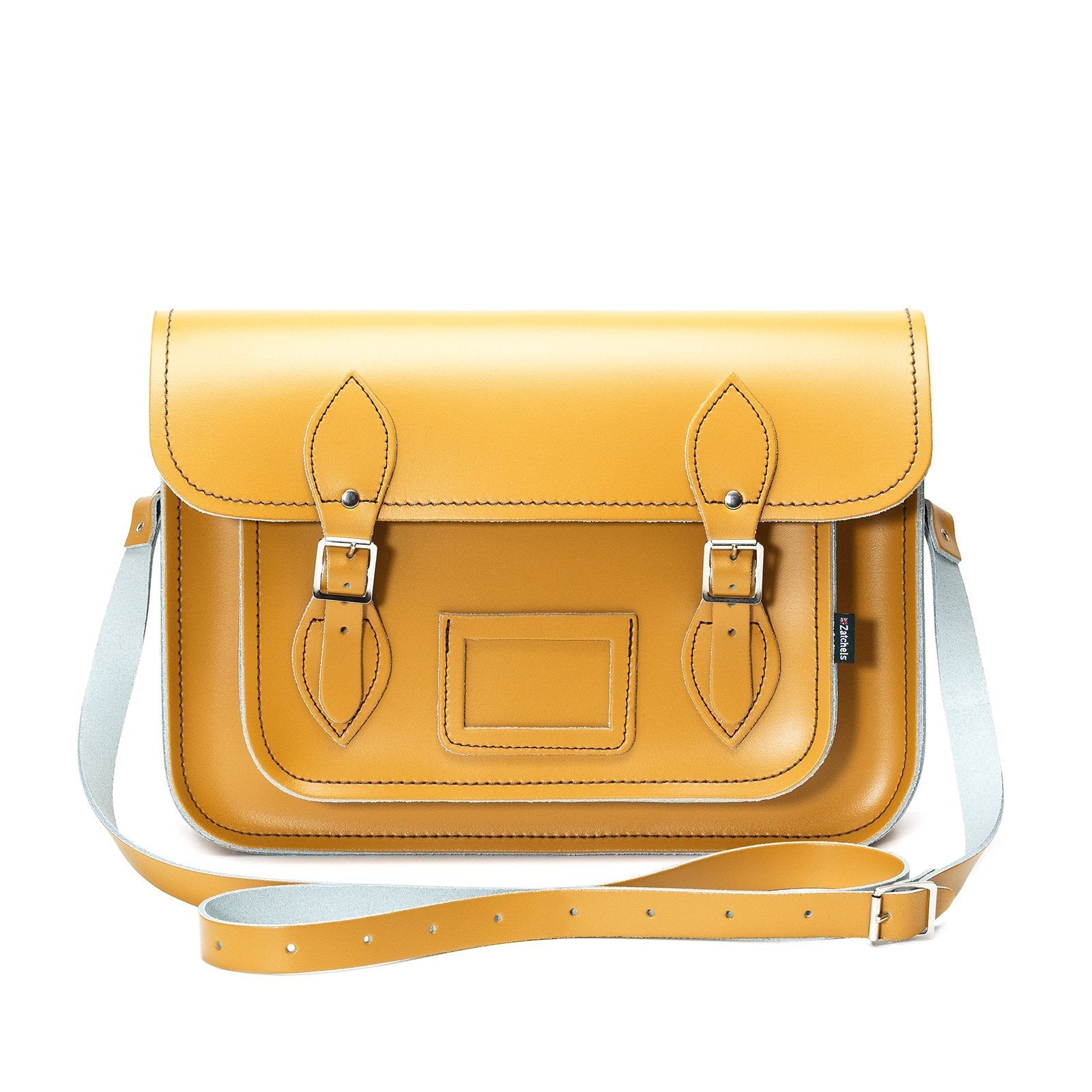 Handmade Leather Satchel in Yellow Ochre