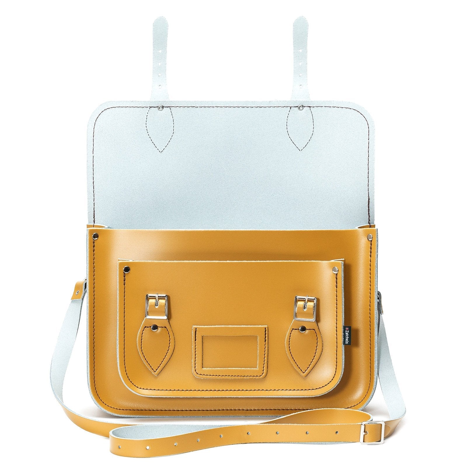 Handmade Leather Satchel in Yellow Ochre