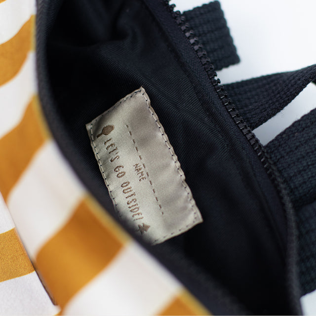 Stylish Mustard Striped Kids Backpack – Durable & Comfortable by Muni at www.brixbailey.com