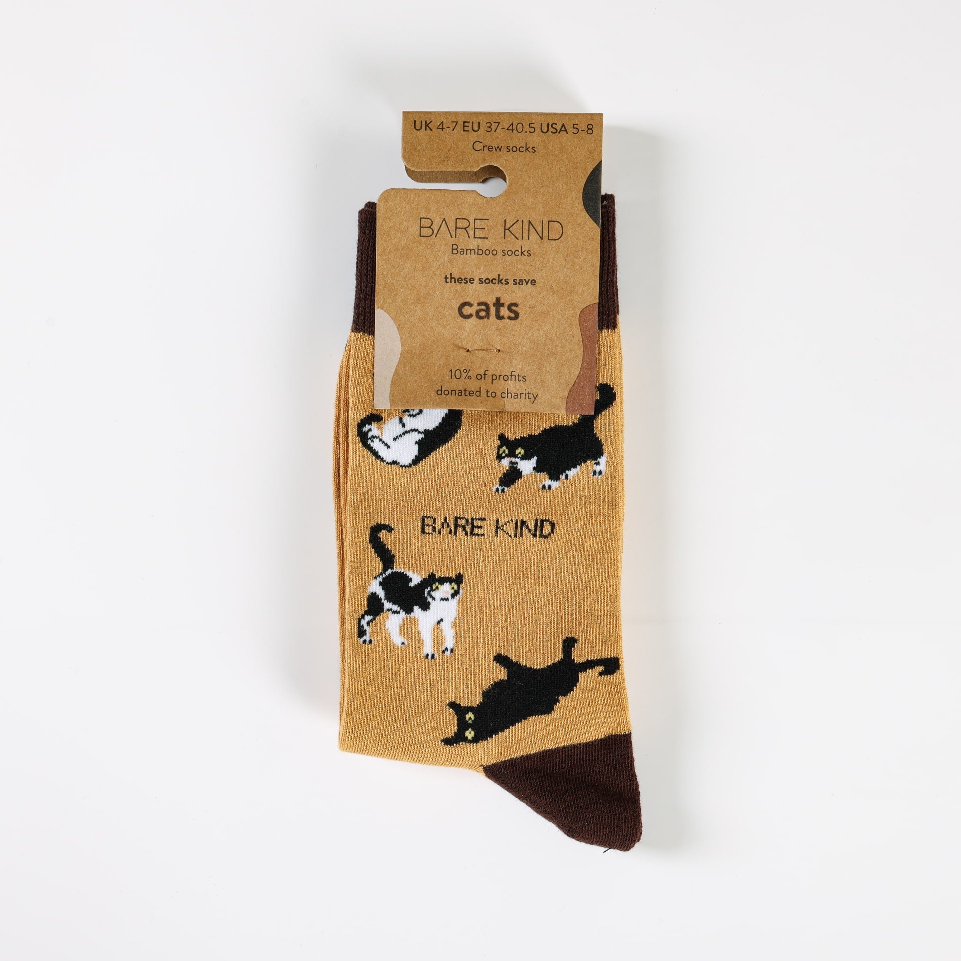 Brown Bamboo Cat Socks