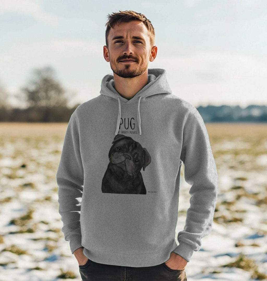 Snorty Potato Mens Hoodie Cozy Pug Vibes for Dog Lovers