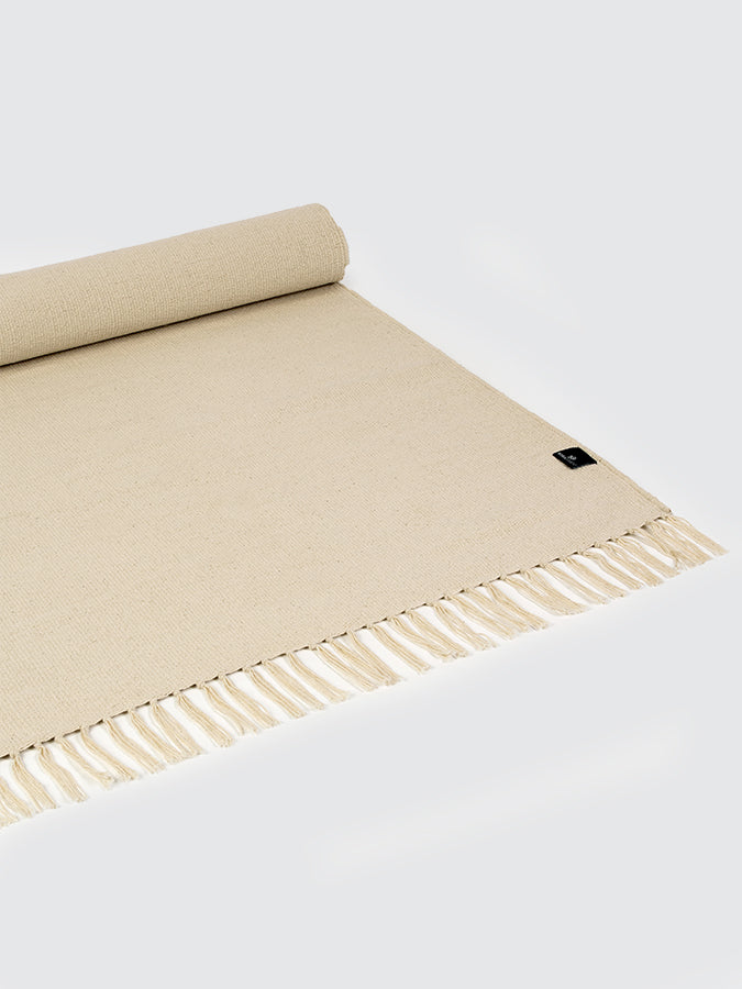 Organic Cotton Yoga Mat Rug in Ecru