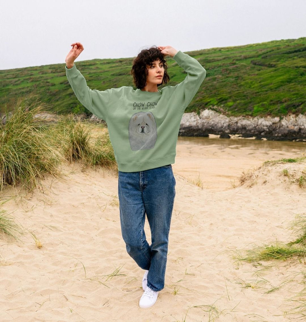 Cream Chow Chow Women's Oversized Sweatshirt