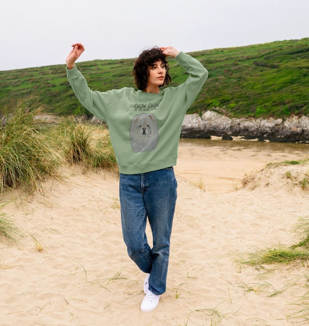 Cream Chow Chow Women's Oversized Sweatshirt