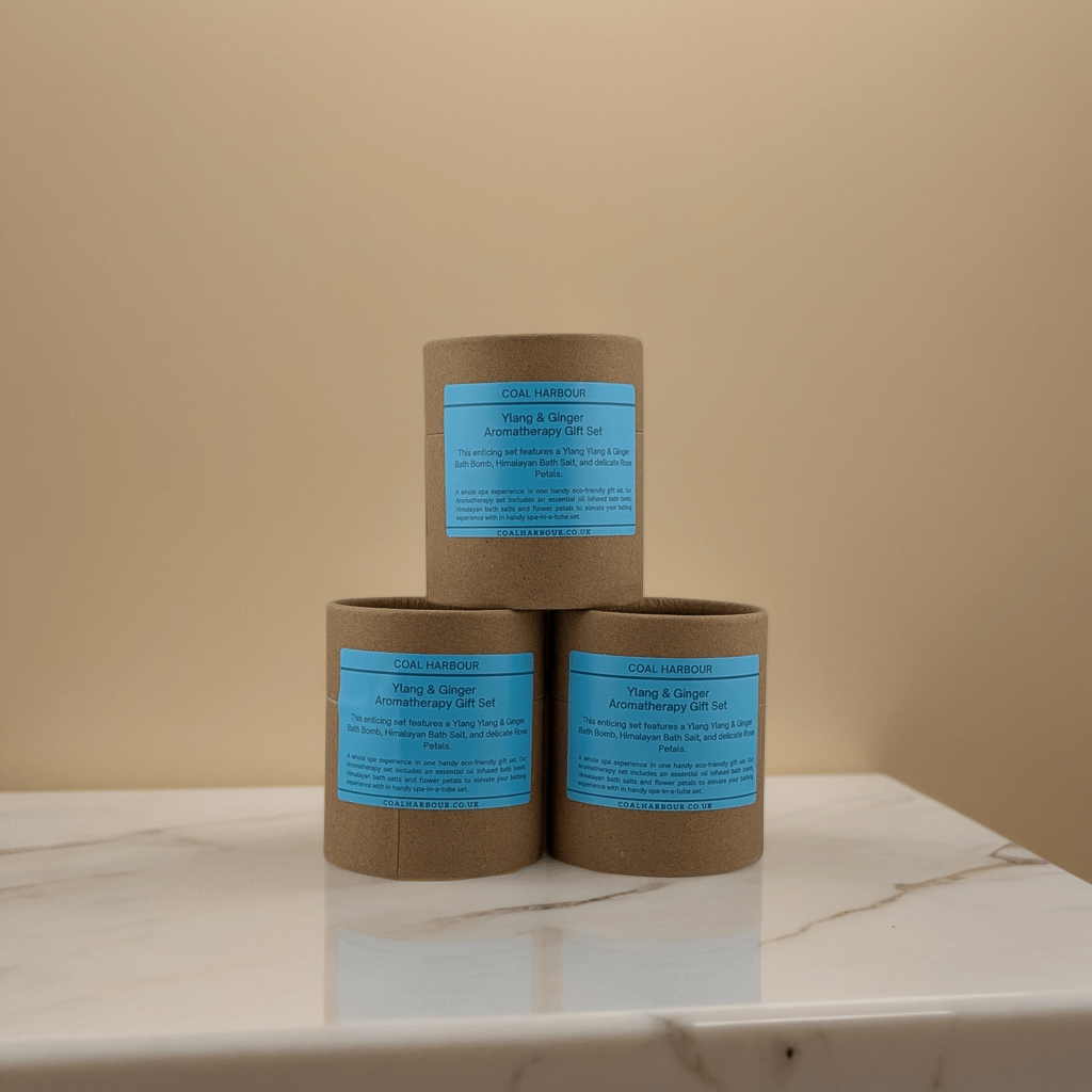 Ylang and Ginger Bath Bomb Gift Set with Himalayan Salt and Rose Petals