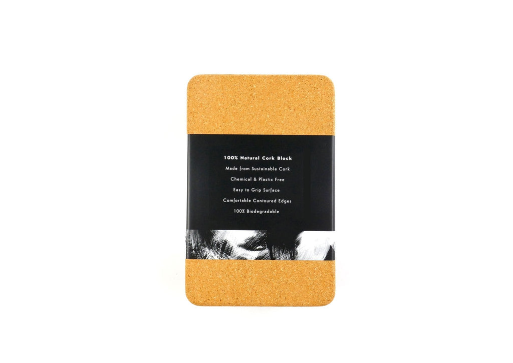 Natural Cork Yoga Block and Cotton Alignment Strap Set