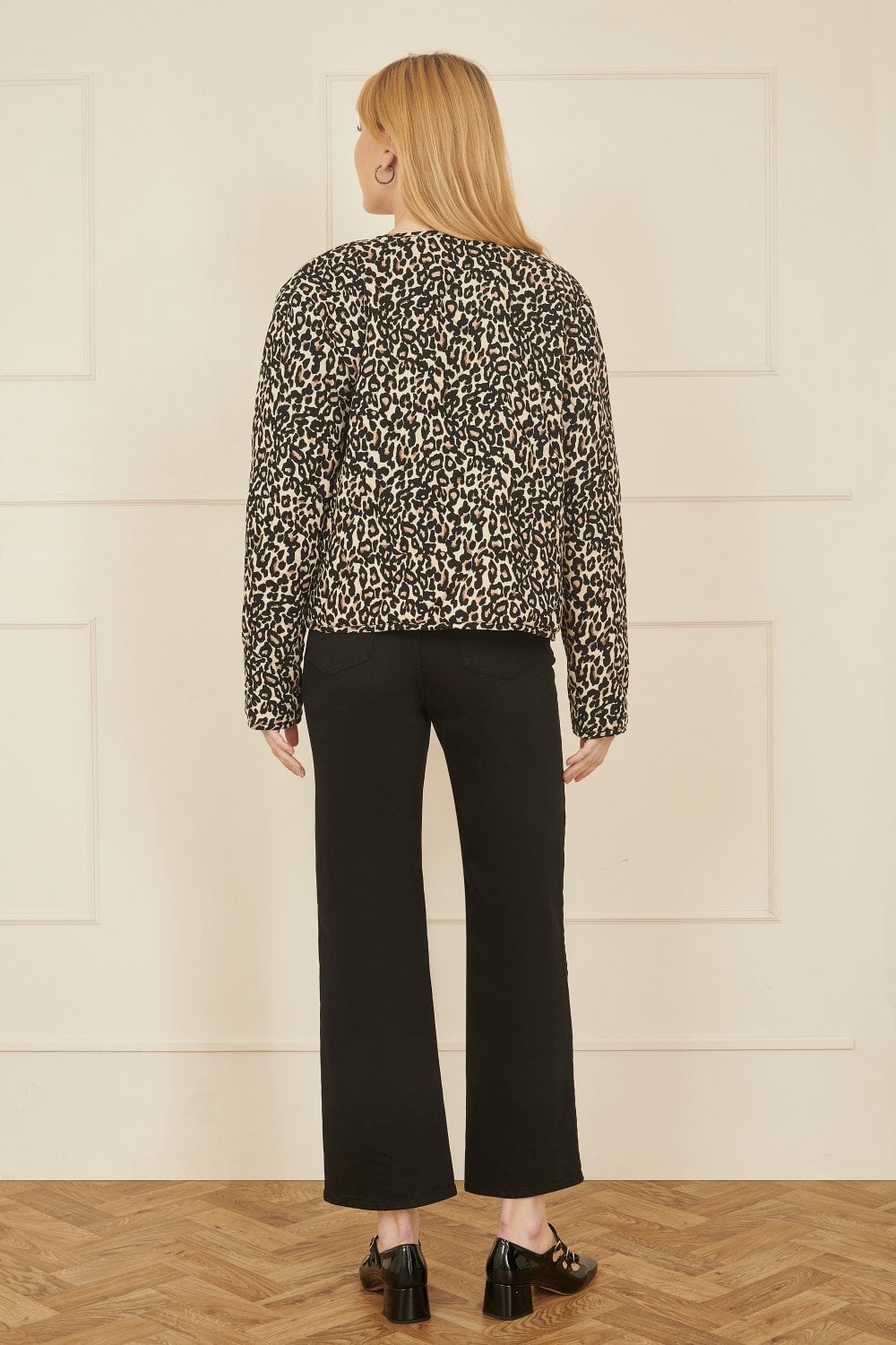 Brown Leopard Print Boxy Jacket