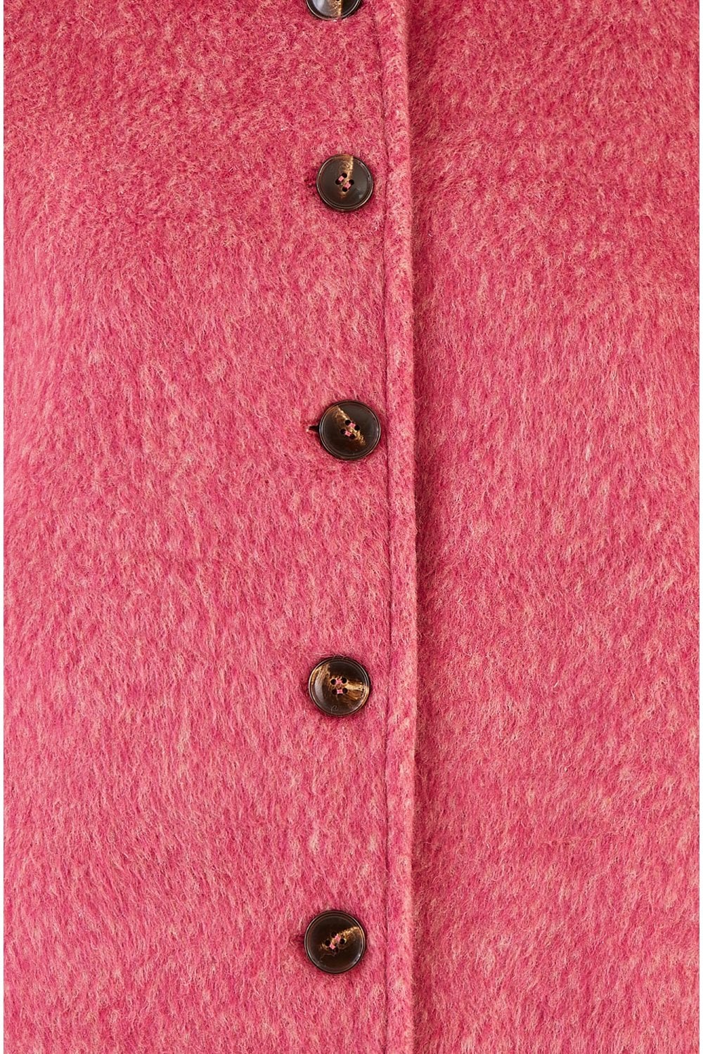 Pink Oversize Button Up Jacket With High Collar