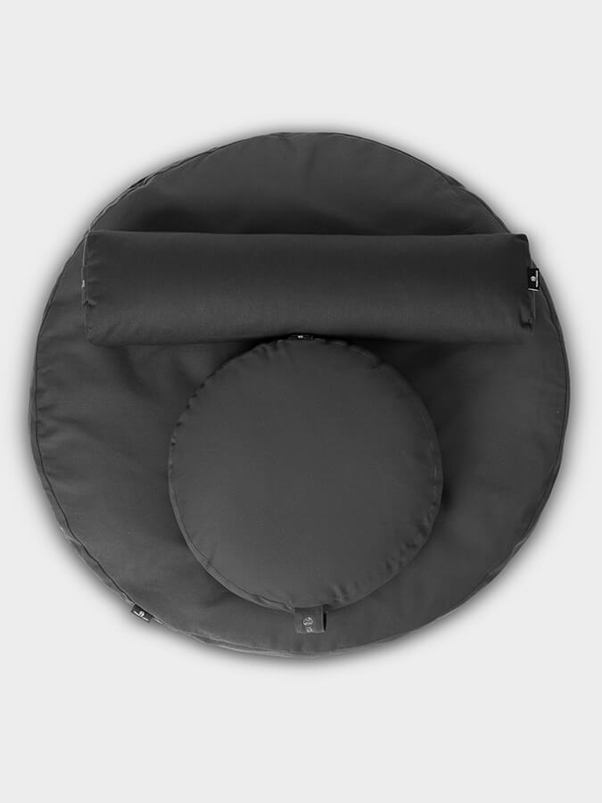 Organic Round Meditation Cushion Kit with Zafu and Bolster