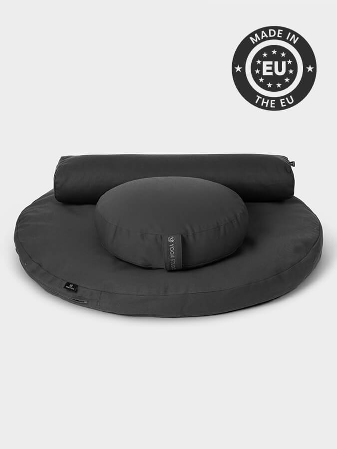 Organic Round Meditation Cushion Kit with Zafu and Bolster