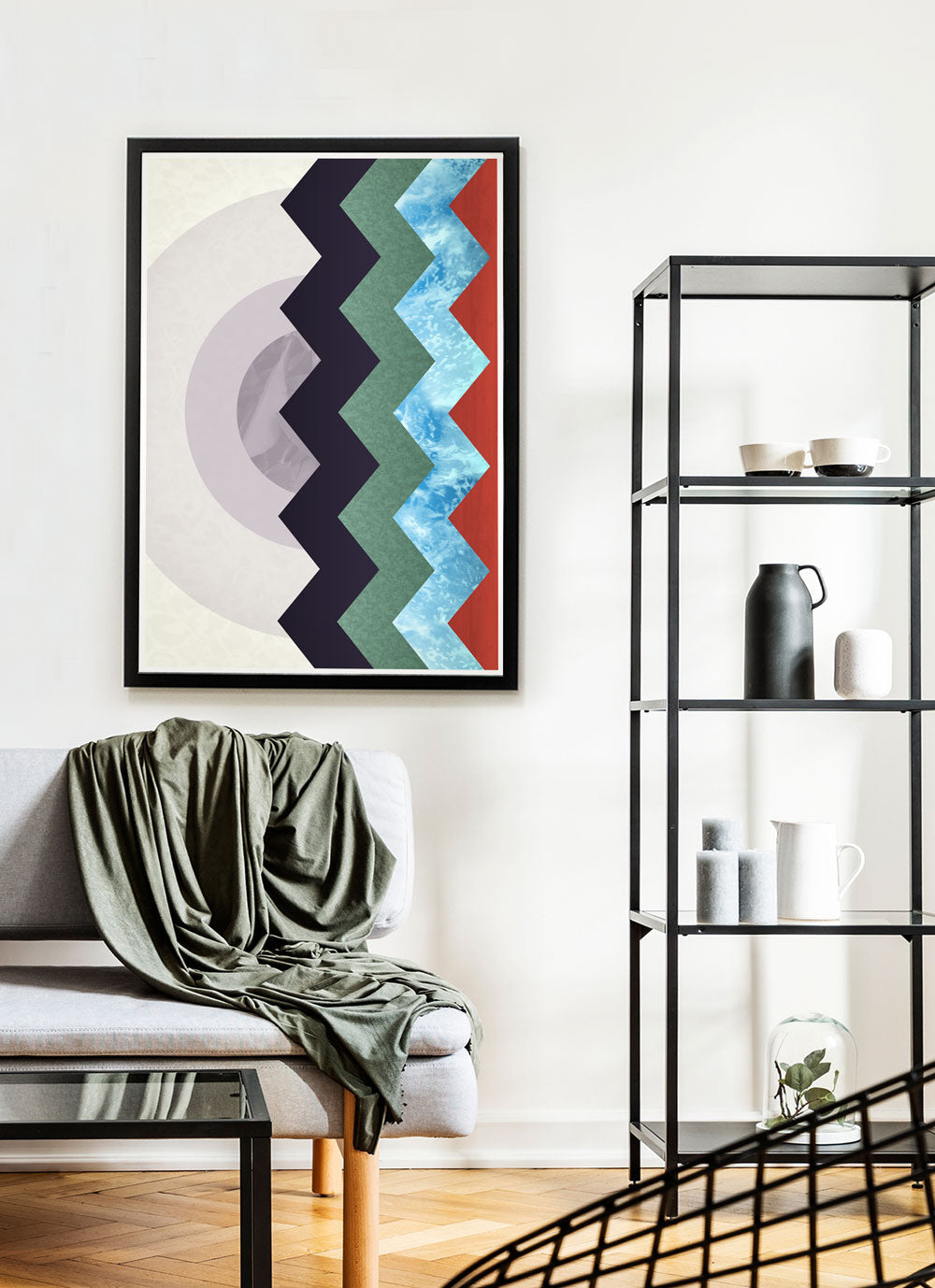 Zig Zag Lava Sunset Art Print