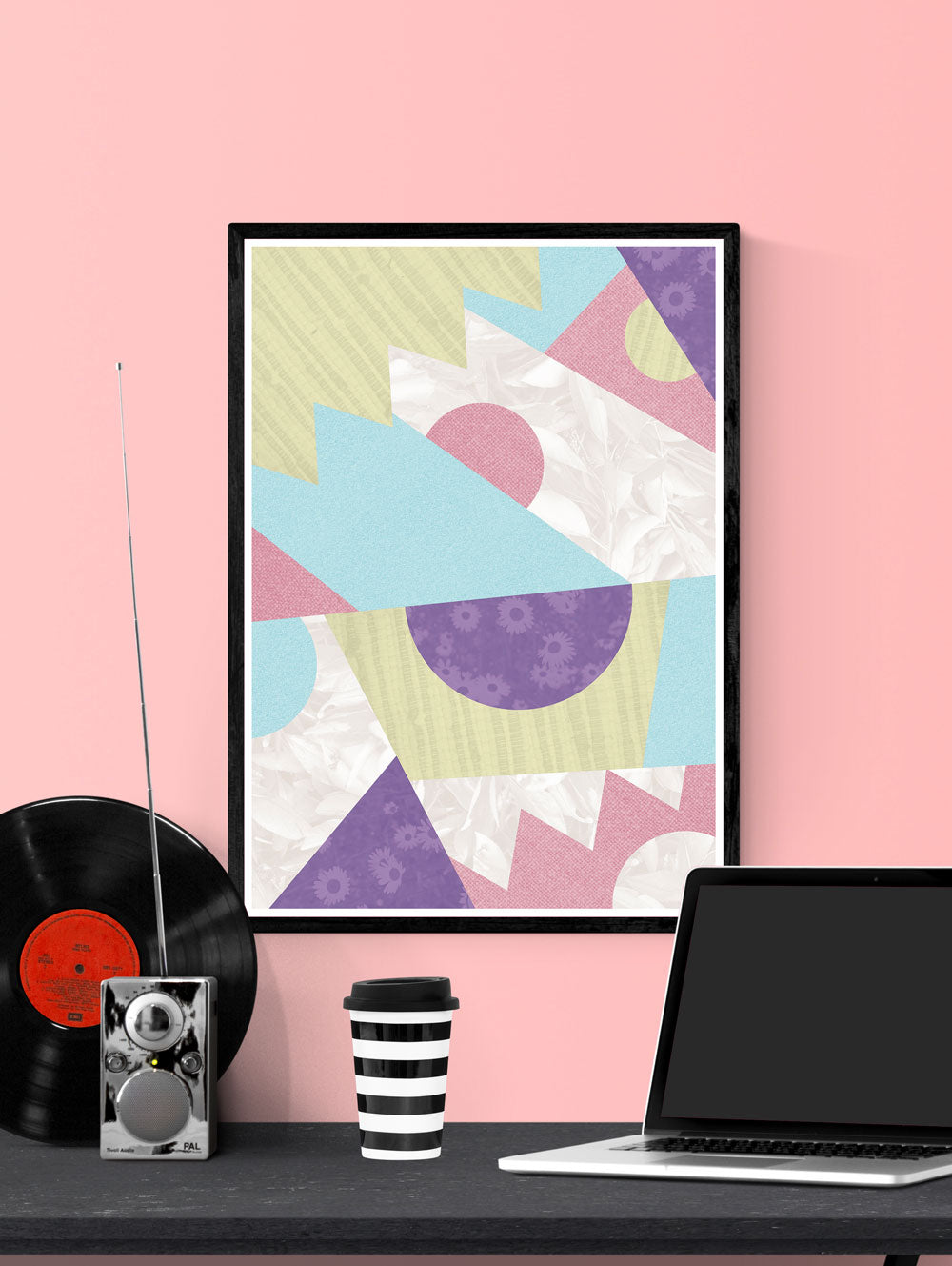 Zig Zag Pop Pastel Geometric Wall Art Print