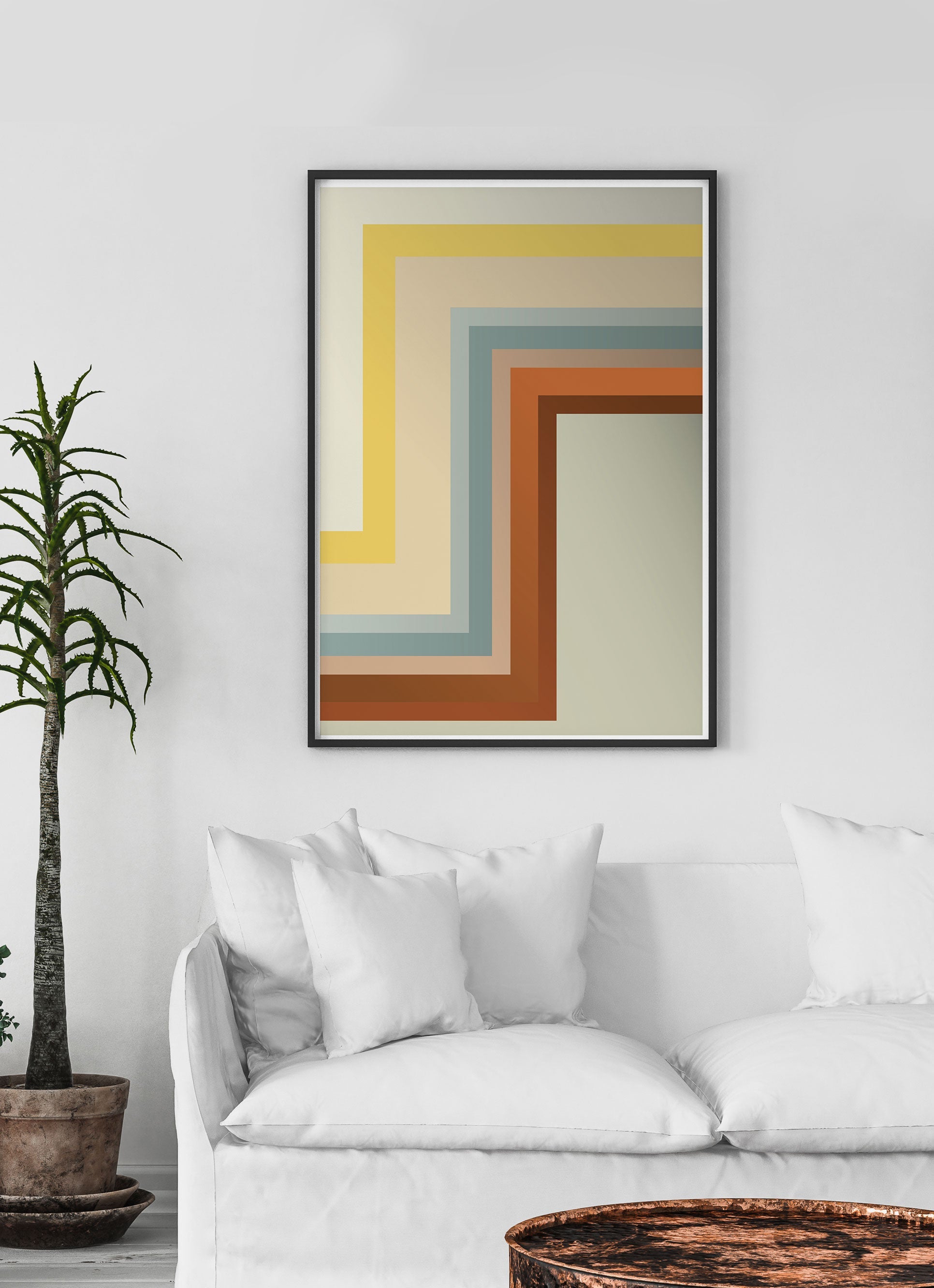 Zig Zag Retro Wall Print