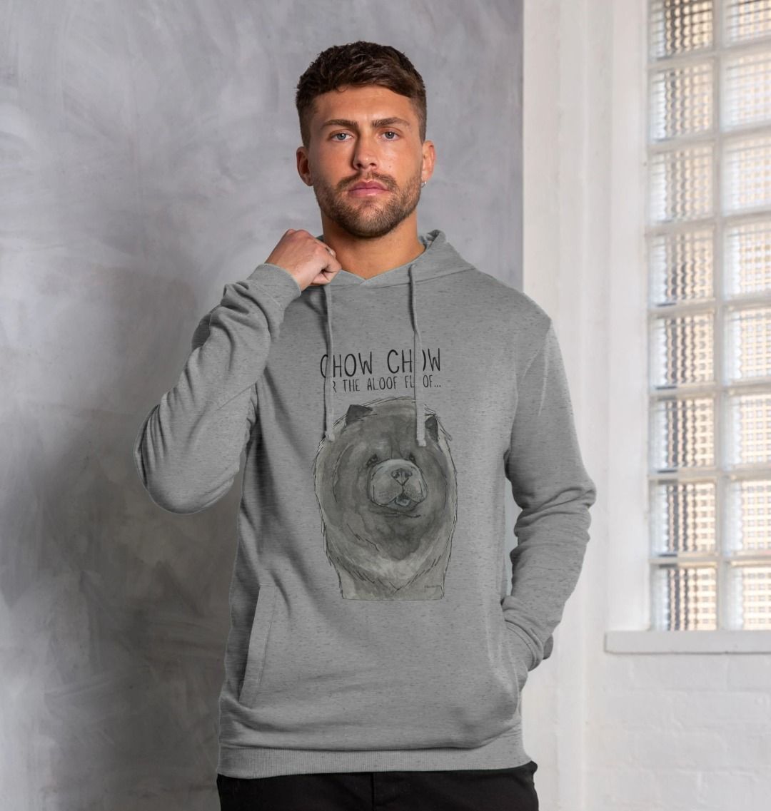 Blue Chow Chow Men's Hoodie with Aloof Floof Design