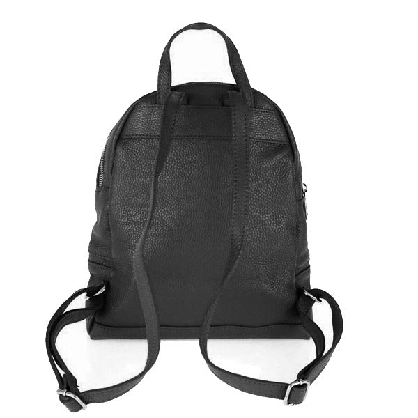 Essential Black Pebbled Leather Zip Around Backpack