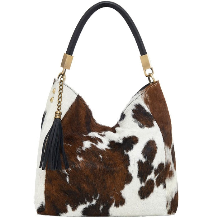 Spotted Cow Calf Hair Leather Bag – Elegant & Versatile by Sostter at brixbailey.com