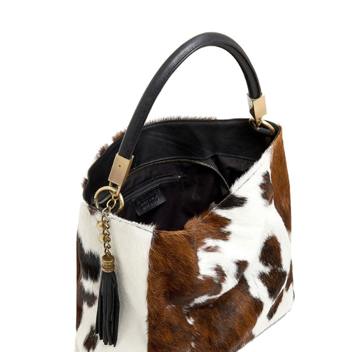 Spotted Cow Calf Hair Tassel Bag – Luxurious & Versatile by Sostter at brixbailey.com