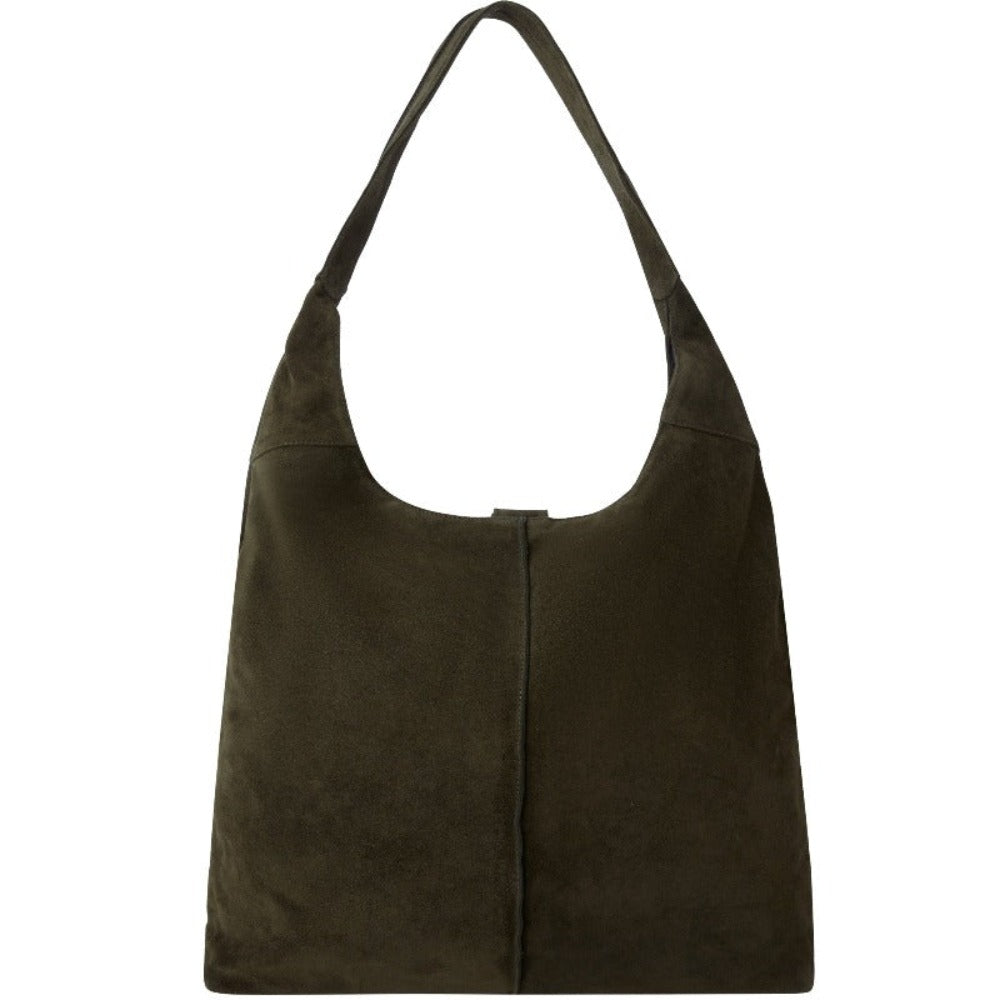 Olive Soft Suede Hobo Shoulder Bag Ethically Made Brix and Bailey Bag