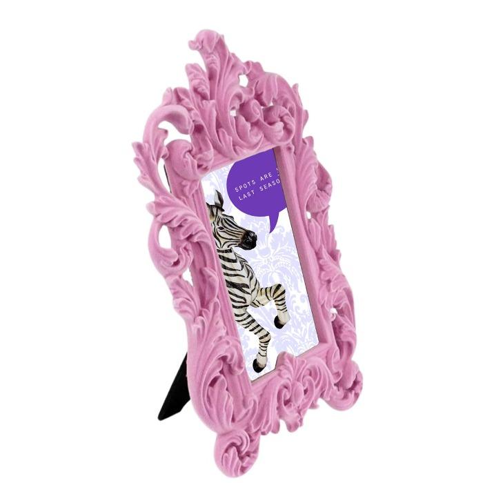 Vintage Soft Pink Flocked Photo Frame - Unique & Tactile by Sostter at brixbailey.com