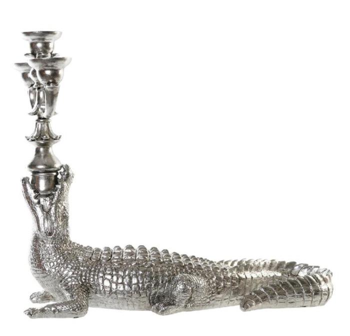 Silver Crocodile Candelabra – Elegant & Intriguing Centerpiece by Sostter at brixbailey.com