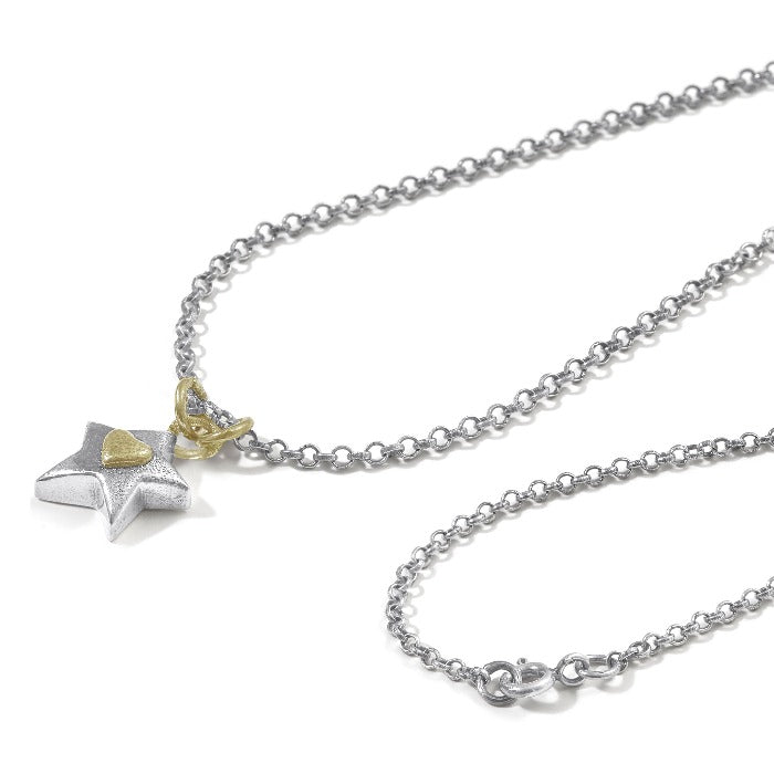 Elegant Silver Star Pendant Charm Necklace – Ethically Made by Sostter at brixbailey.com