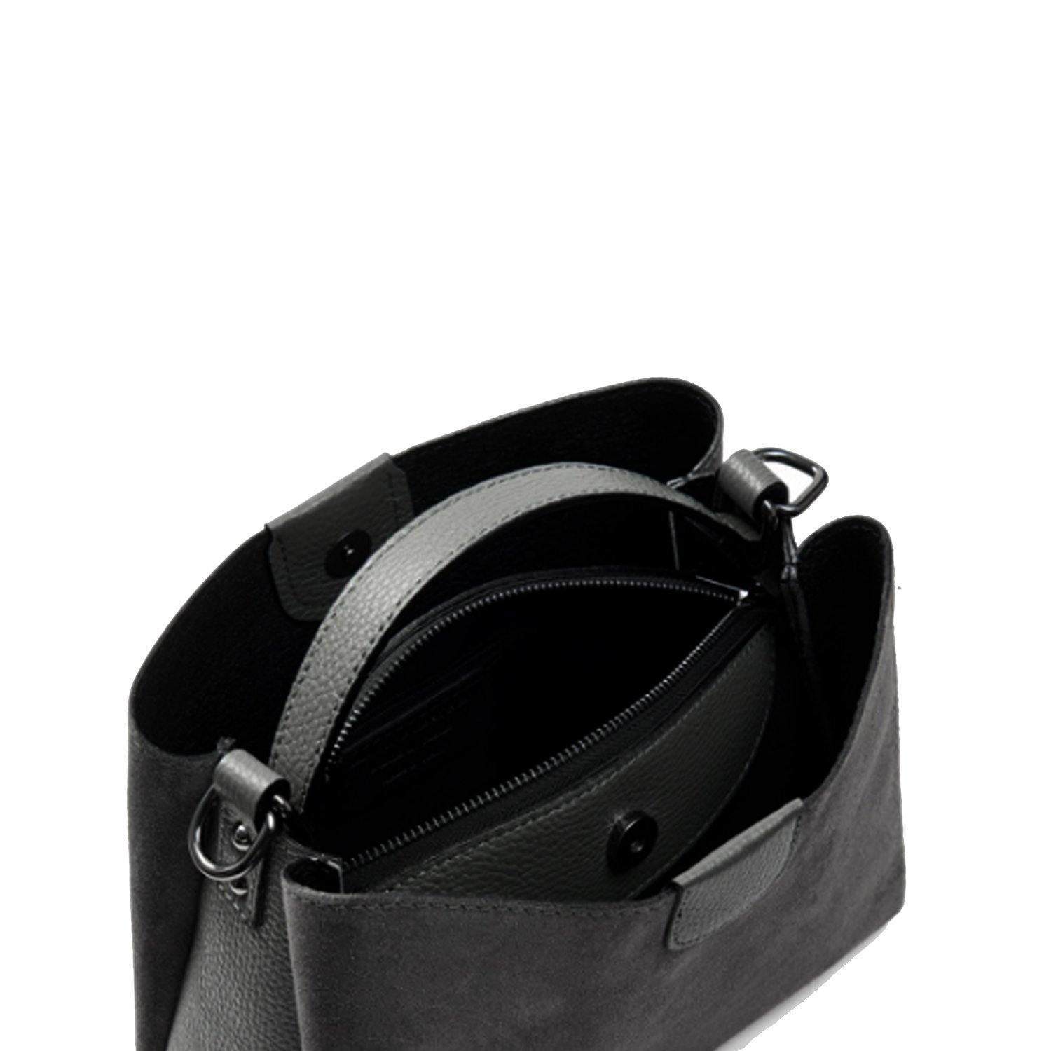 Maroon Suede Leather Grab Bag