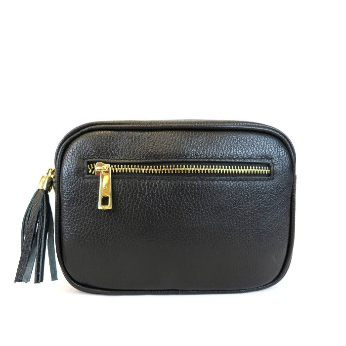 Brown Zebra Print Hair On Hide Leather Small Cross-Body Bag Sostter