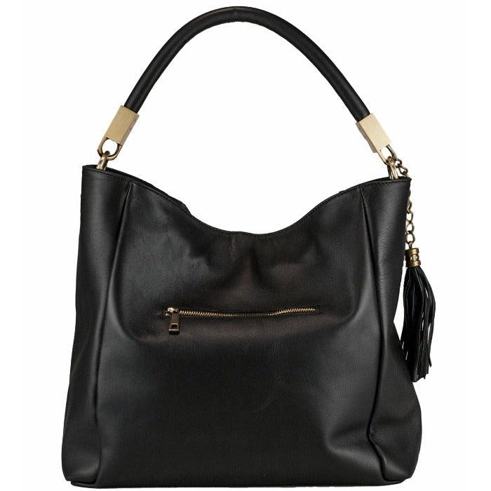 Luxurious Black Calf Hair Leather Grab Bag – Versatile & Chic by Sostter at brixbailey.com
