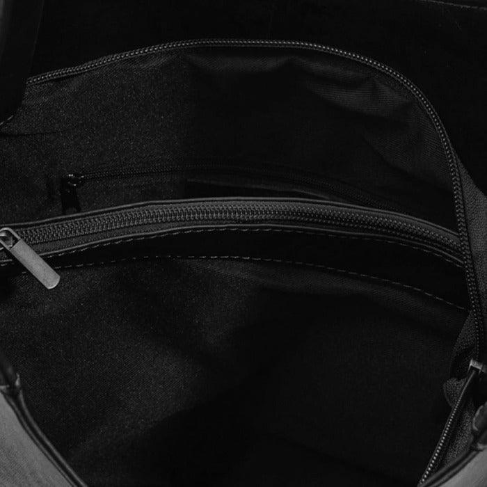 Black Calf Hair Leather Grab Bag – Elegant & Versatile by Sostter at brixbailey.com