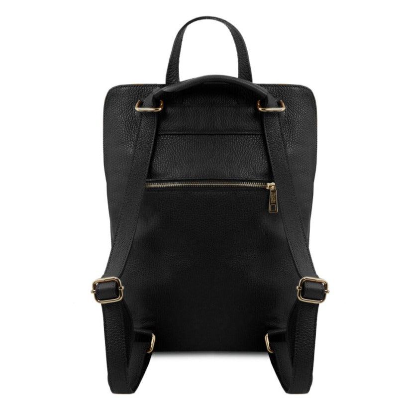 Versatile Black Leather Backpack – Stylish & Organized by Sostter at brixbailey.com