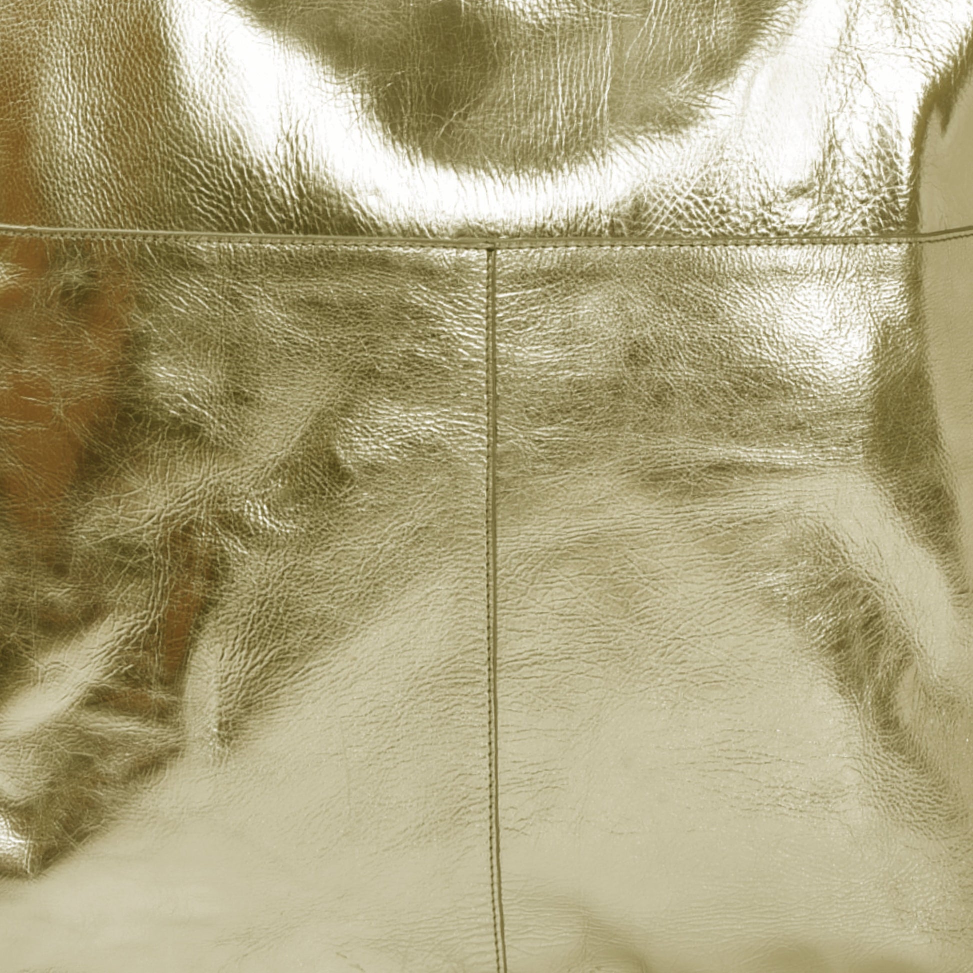 Gold Metallic Leather Tote with Crossbody Strap