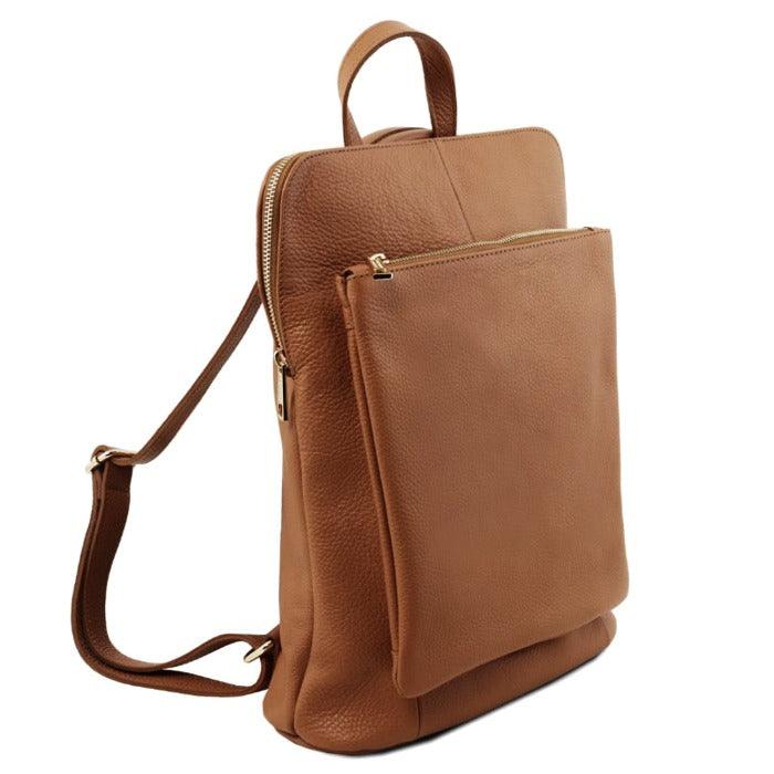 Versatile Camel Leather Backpack – Stylish & Functional by Sostter at brixbailey.com